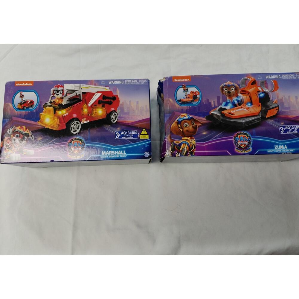 PAW Patrol: The Mighty Movie Deluxe Vehicle 2-Pack Bundle - Marshall & Zuma